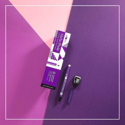 Plum Naturstudio All-Day-Wear Kohl Kajal Matte Finish Black Brilliance Eyeliner Pencil With Free Sharpener | Smudge Proof | Waterproof 2-In-1 Eyeliner + Kajal Makeup Set, 1.2 g