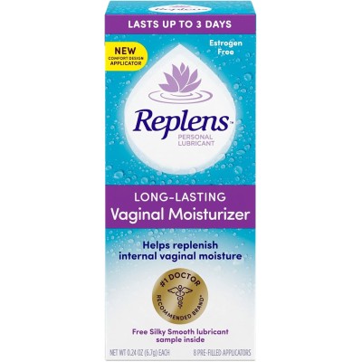 Replens Long-Lasting l Moisturizer with single-use applicator, 8 Count (Pack of 1)