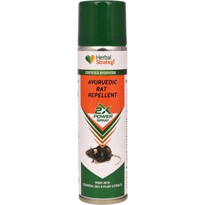 Herbal Strategi Repellent Aerosol Spray Natural, Vegan & Eco-Friendly | 100% Herbal and Chemical free | Baby and Pet safe | Ayush certified | 200ml (Rat)
